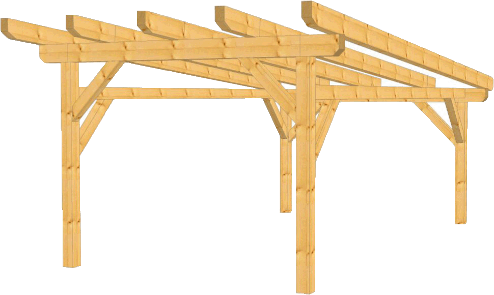 Holz Carpot mit Pultdach, Einzelcarport